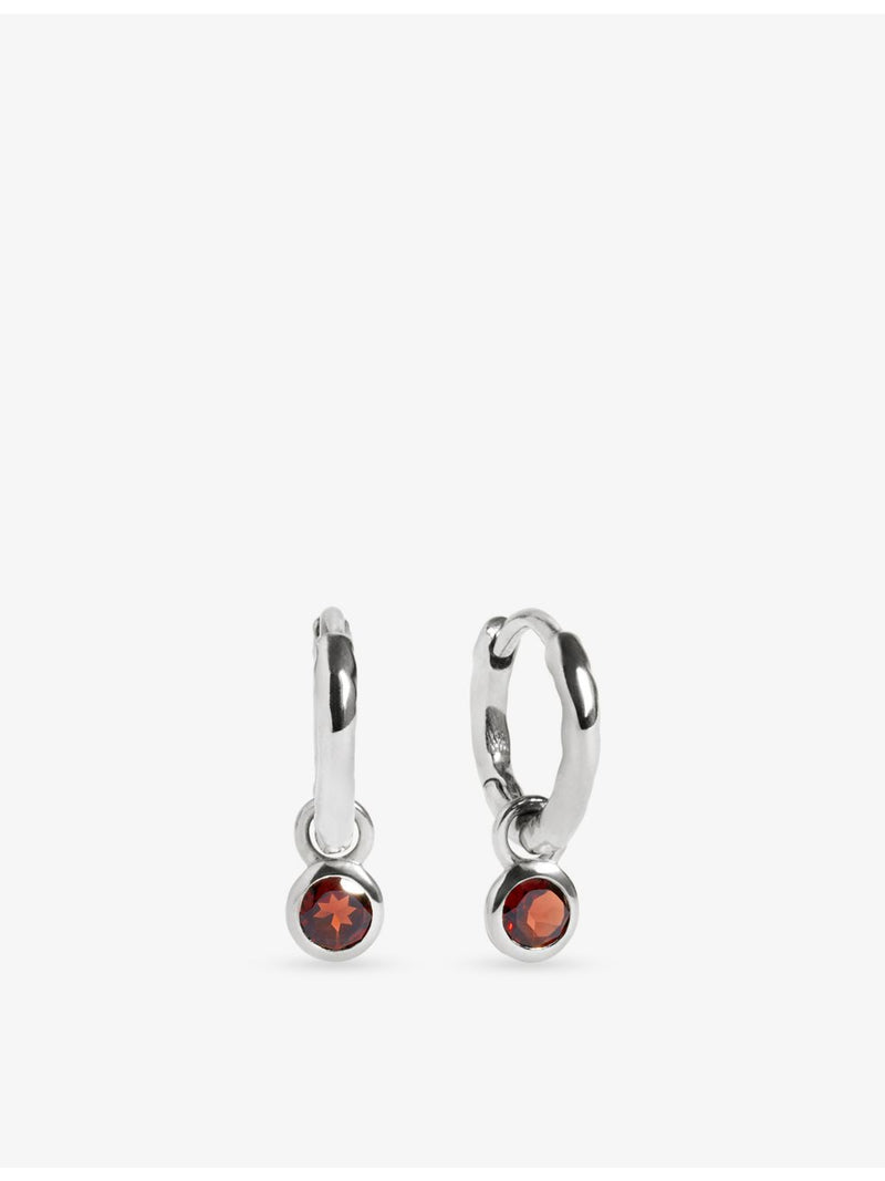 Monica Vinader huggie earrings red garnet 9mm, UK version