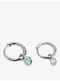 Monica Vinader sterling silver aquamarine huggie earrings - British product
