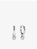 Monica Vinader sterling silver aquamarine huggie earrings - British product
