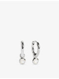 Monica Vinader moonstone huggie earrings in sterling silver, imported from the UK