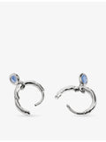 Monica Vinader sterling silver huggie earrings blue sapphire 9mm (British brand)