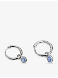 Monica Vinader sterling silver huggie earrings blue sapphire 9mm (British brand)