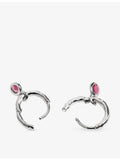 Monica Vinader ruby huggie earrings 9mm, imported from the UK