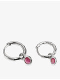 Monica Vinader ruby huggie earrings 9mm, imported from the UK