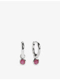 Monica Vinader ruby huggie earrings 9mm, imported from the UK