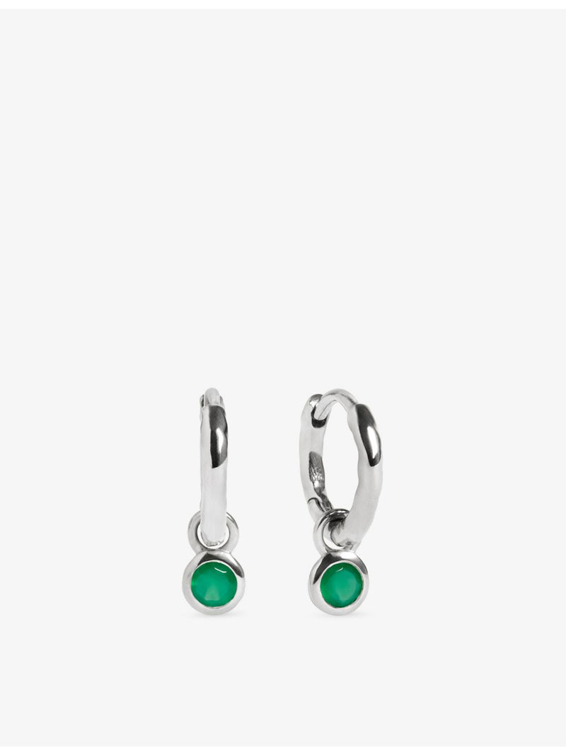 Monica Vinader green onyx huggie earrings, UK version