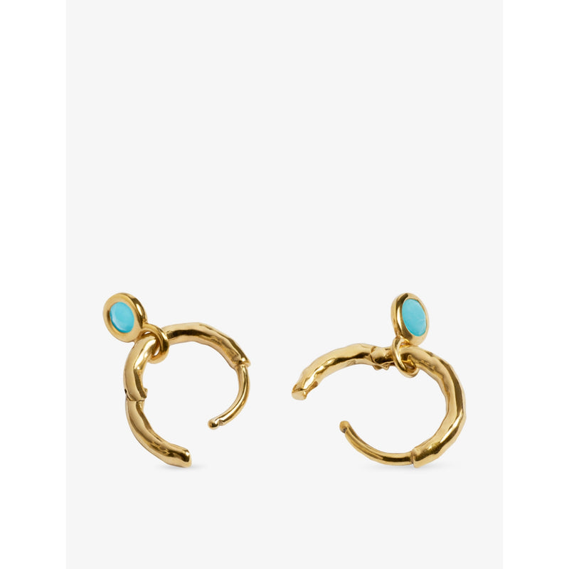 Monica Vinader 18ct yellow-gold vermeil amethyst huggie earrings - British product