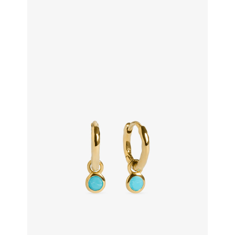 Monica Vinader 18ct yellow-gold vermeil amethyst huggie earrings - British product