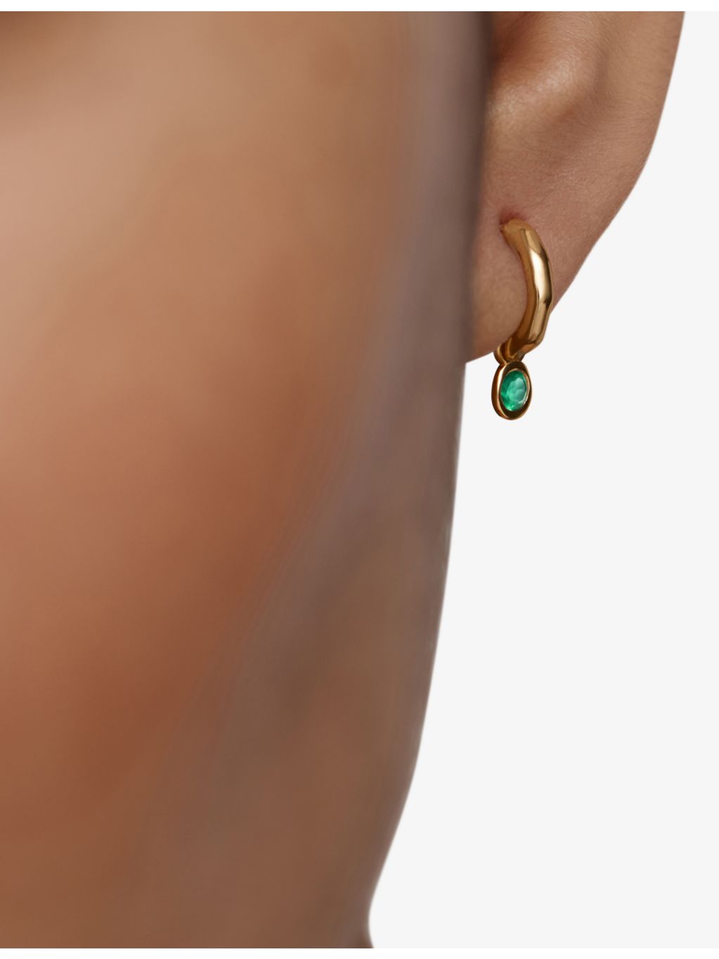 Monica Vinader green onyx huggie earrings 9mm (British brand)