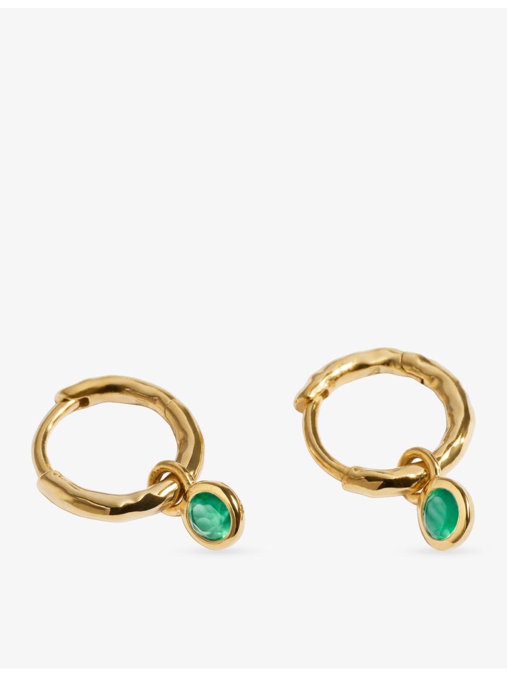 Monica Vinader green onyx huggie earrings 9mm (British brand)