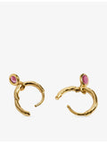 Monica Vinader huggie earrings ruby birthstone 18ct gold vermeil - British product