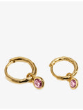 Monica Vinader pink tourmaline huggie earrings in 18ct gold vermeil (British brand)