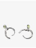 Monica Vinader sterling silver peridot huggie earrings, UK version