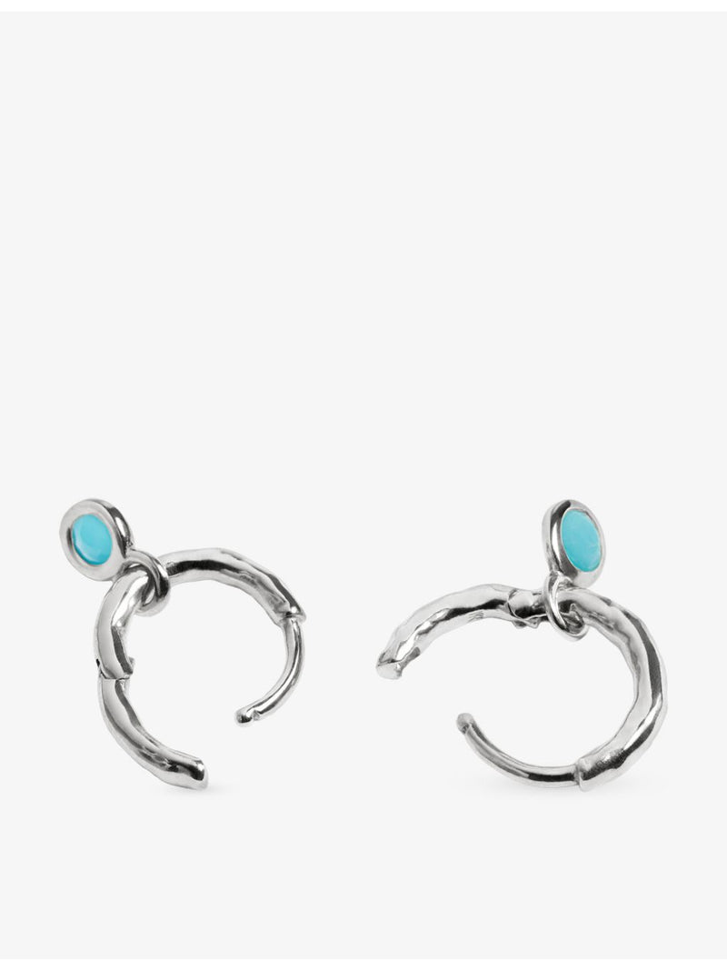 Monica Vinader turquoise huggie earrings 9mm, UK version