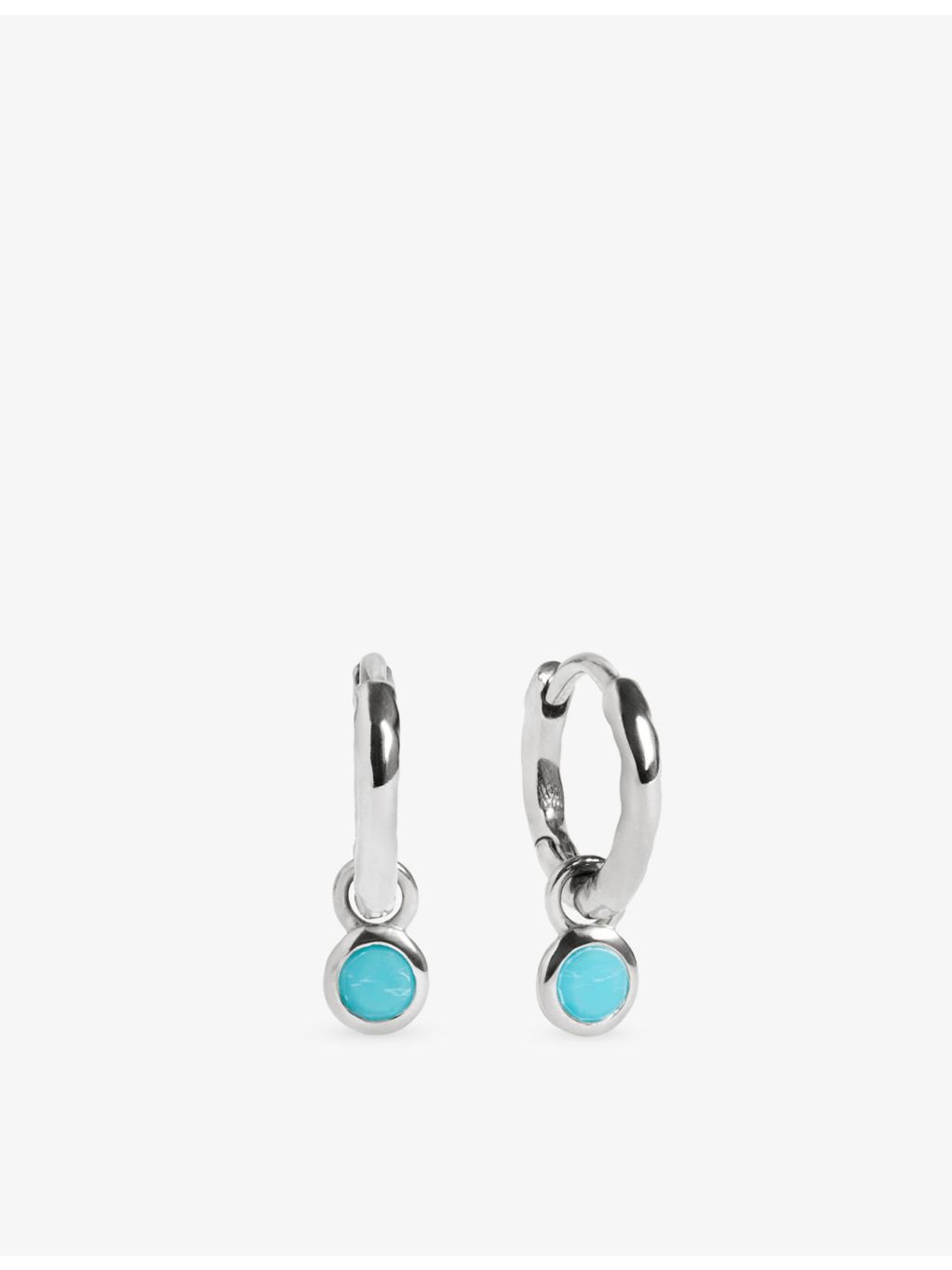 Monica Vinader turquoise huggie earrings 9mm, UK version