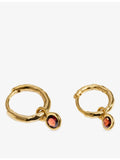 Monica Vinader red garnet huggie earrings 9mm, imported from the UK