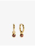 Monica Vinader red garnet huggie earrings 9mm, imported from the UK