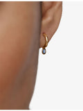 Monica Vinader blue sapphire huggie earrings 9mm, imported from the UK