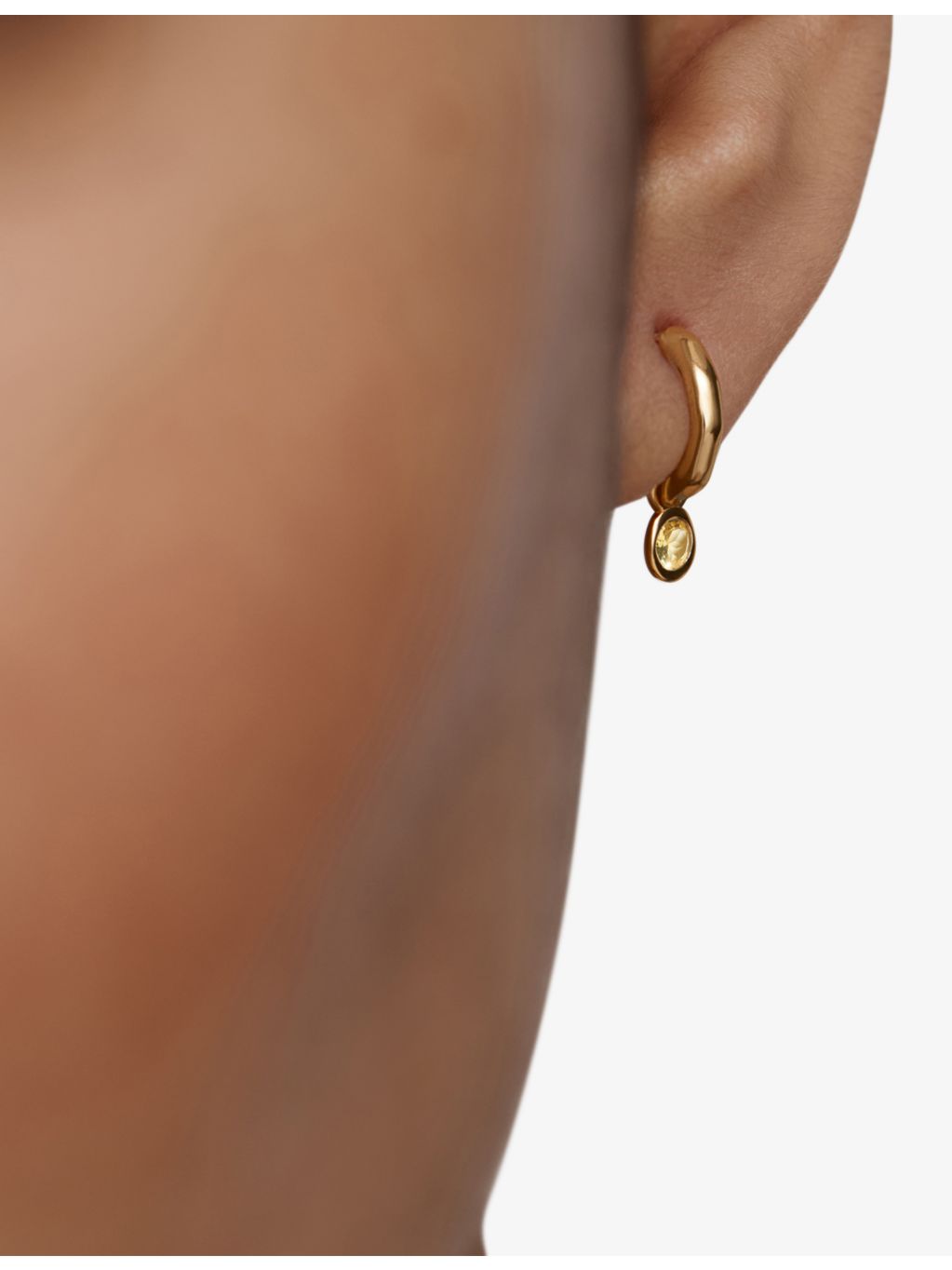Monica Vinader November birthstone citrine huggie earrings, UK version