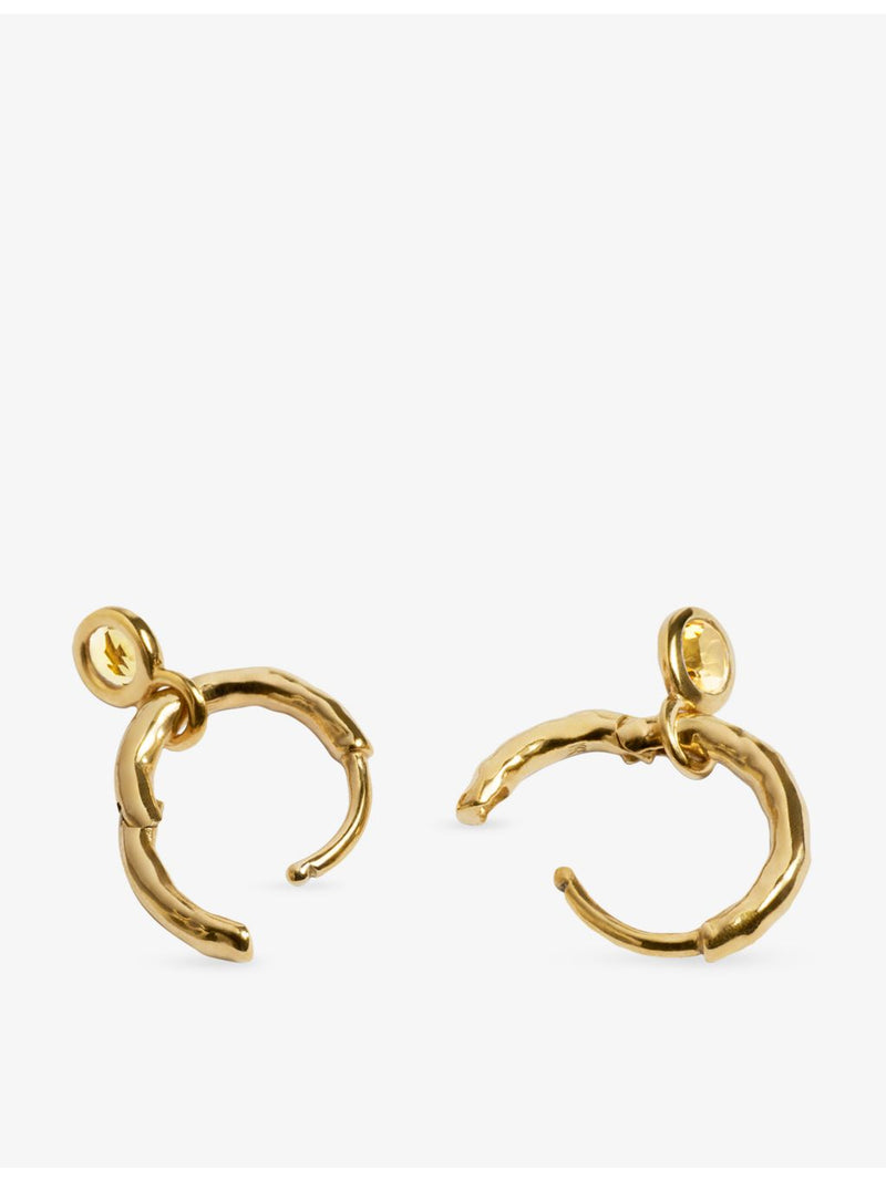 Monica Vinader November birthstone citrine huggie earrings, UK version