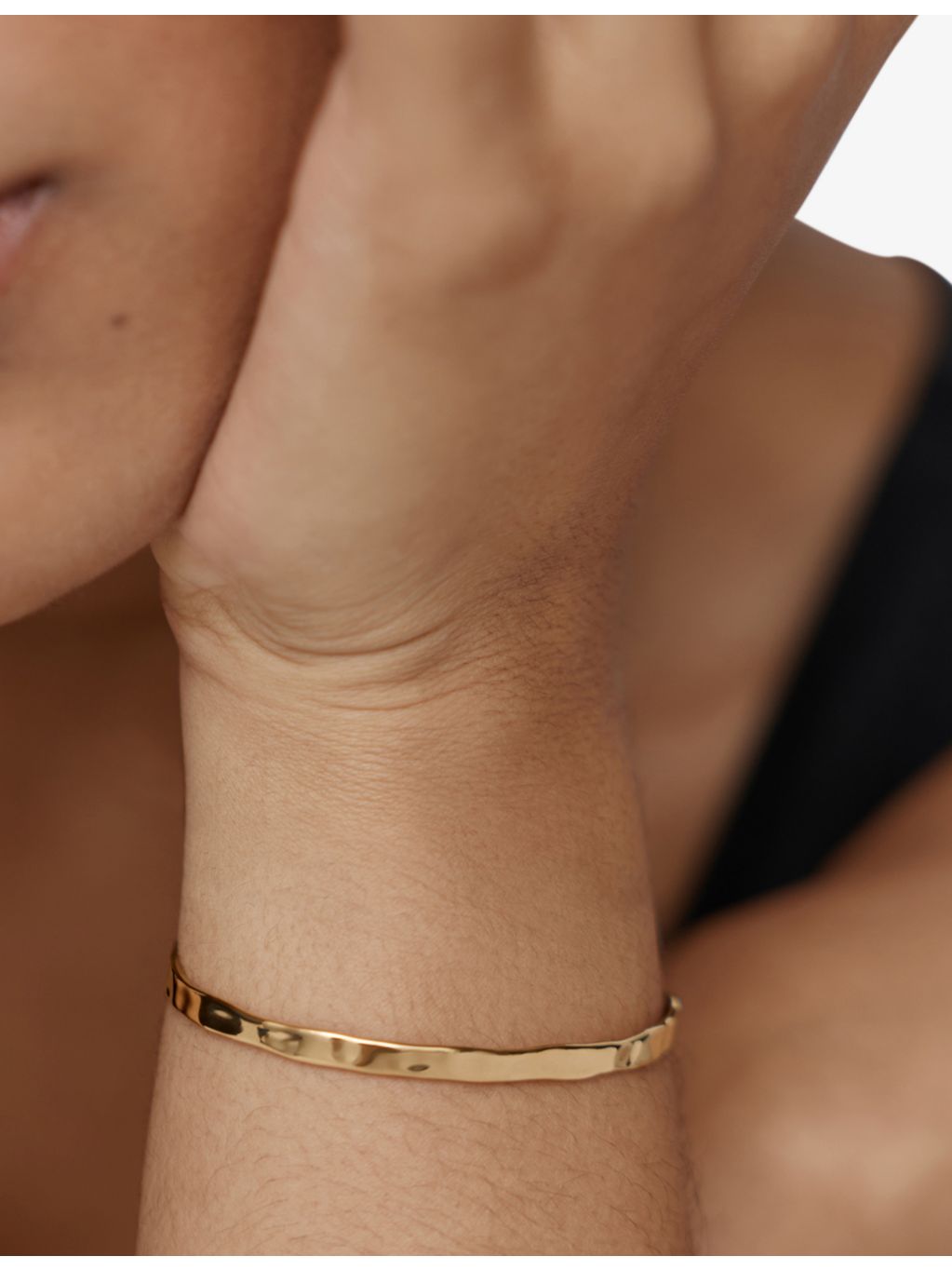 Monica Vinader Siren Muse slim gold vermeil cuff bracelet, UK version