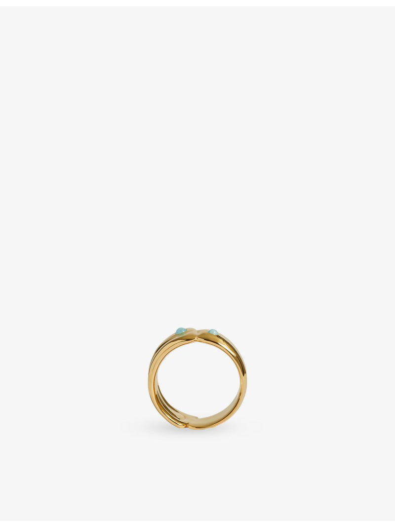 Monica Vinader Amaia Bold 18ct gold vermeil amazonite ring - British product