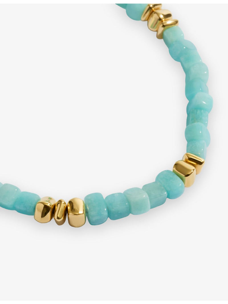 Monica Vinader Amaia amazonite gold vermeil bracelet 15-19cm - British product