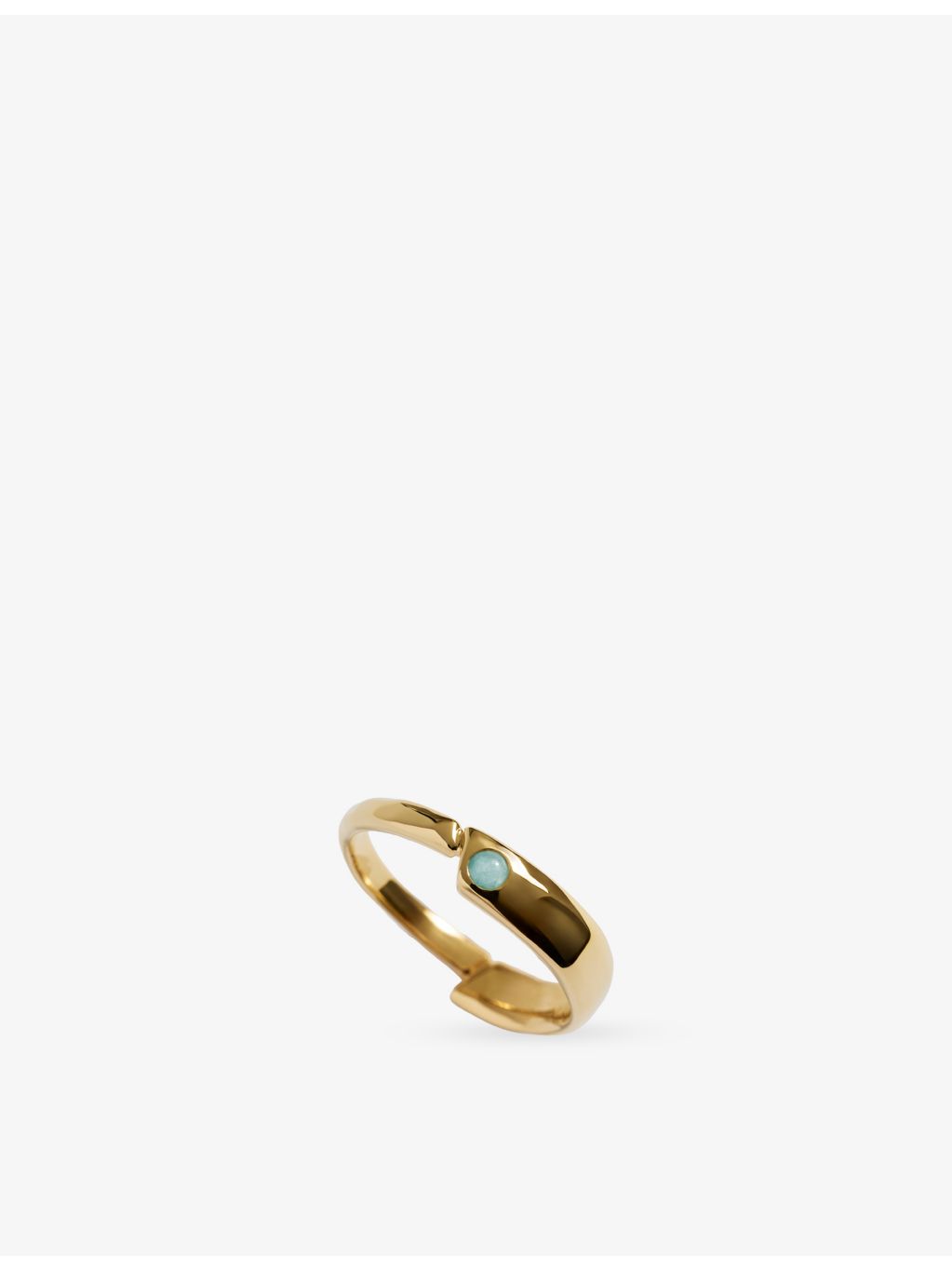 Monica Vinader amazonite stacking ring in 18ct gold vermeil, UK version