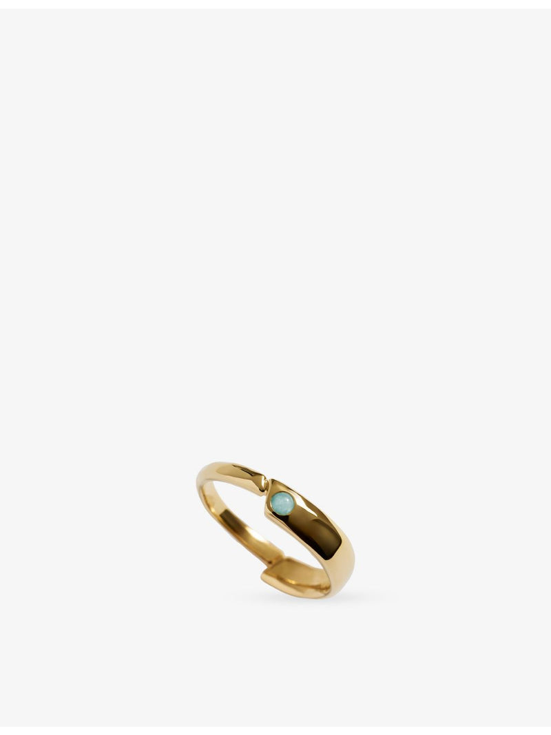 Monica Vinader amazonite stacking ring in 18ct gold vermeil, UK version