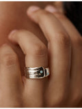 Monica Vinader Amaia sterling silver amazonite ring (British brand)