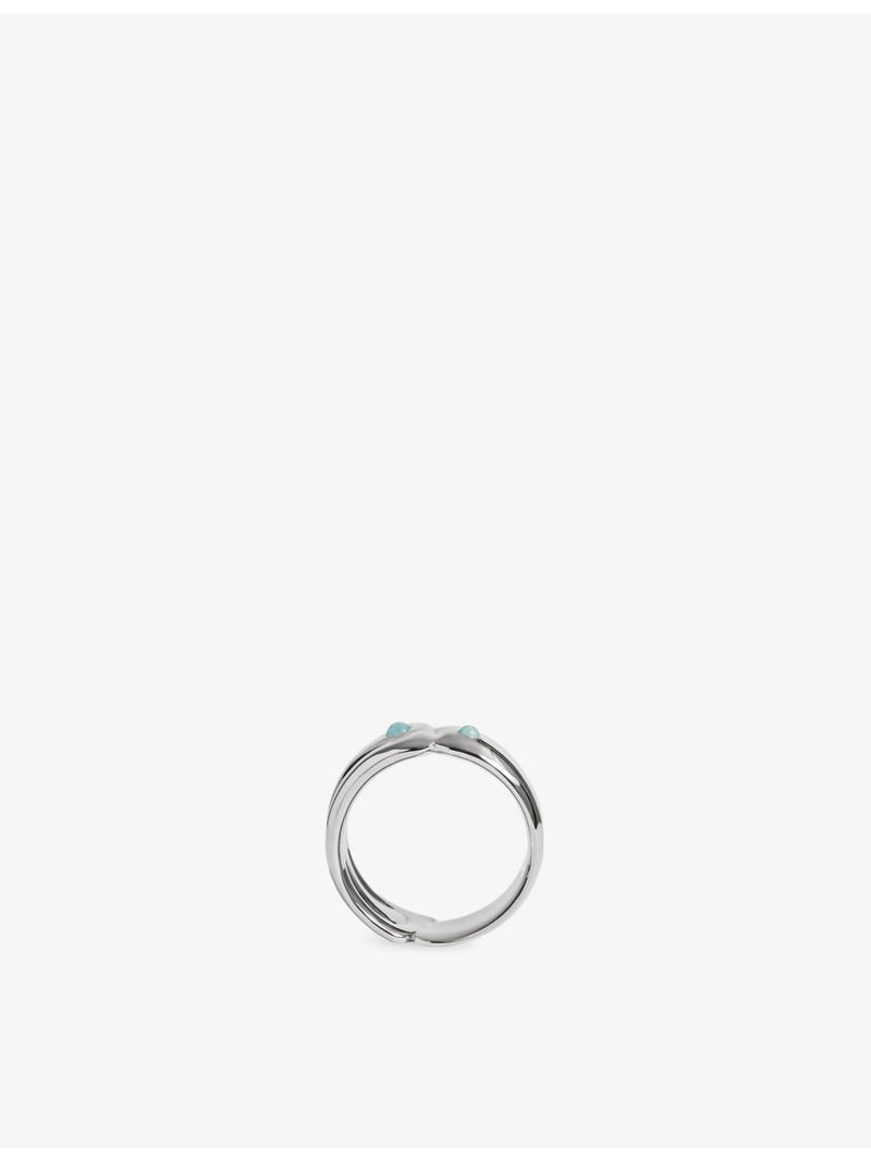 Monica Vinader Amaia sterling silver amazonite ring (British brand)