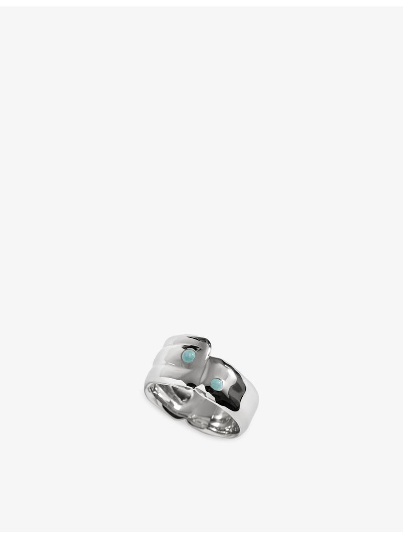 Monica Vinader Amaia sterling silver amazonite ring (British brand)