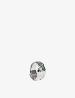 Monica Vinader Amaia Bold Sterling Silver and Amazonite Ring