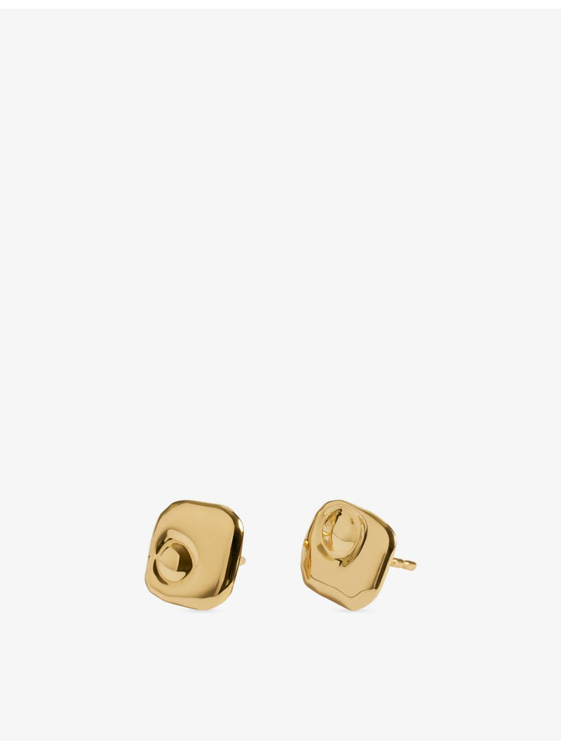 Monica Vinader Amaia 18ct gold vermeil stud earrings, imported from the UK