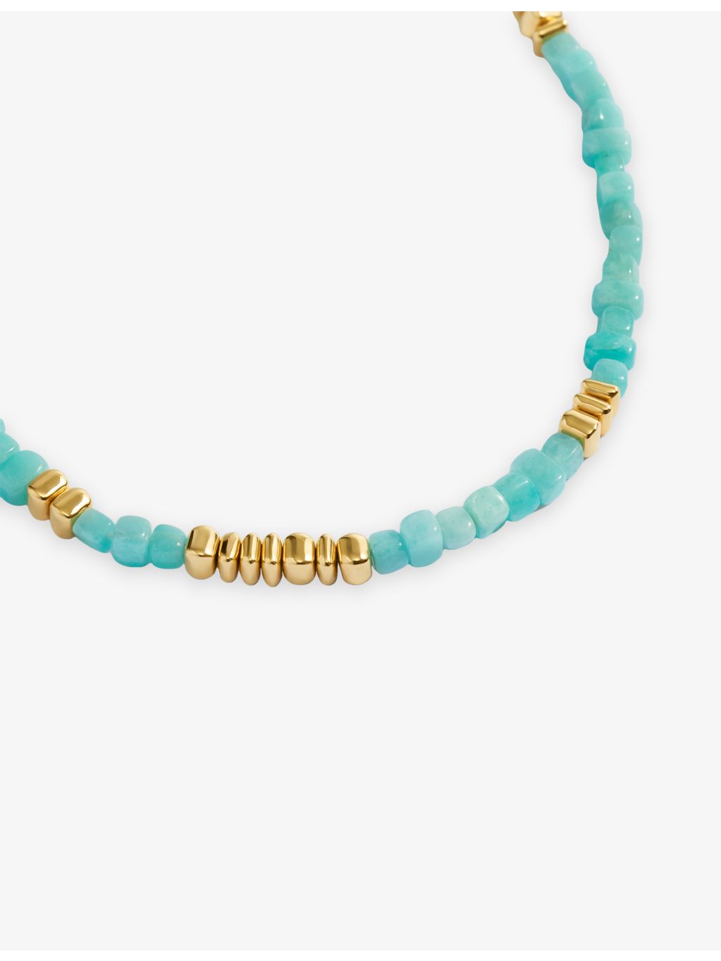 Monica Vinader Amaia amazonite beaded necklace 18ct yellow gold vermeil, UK version