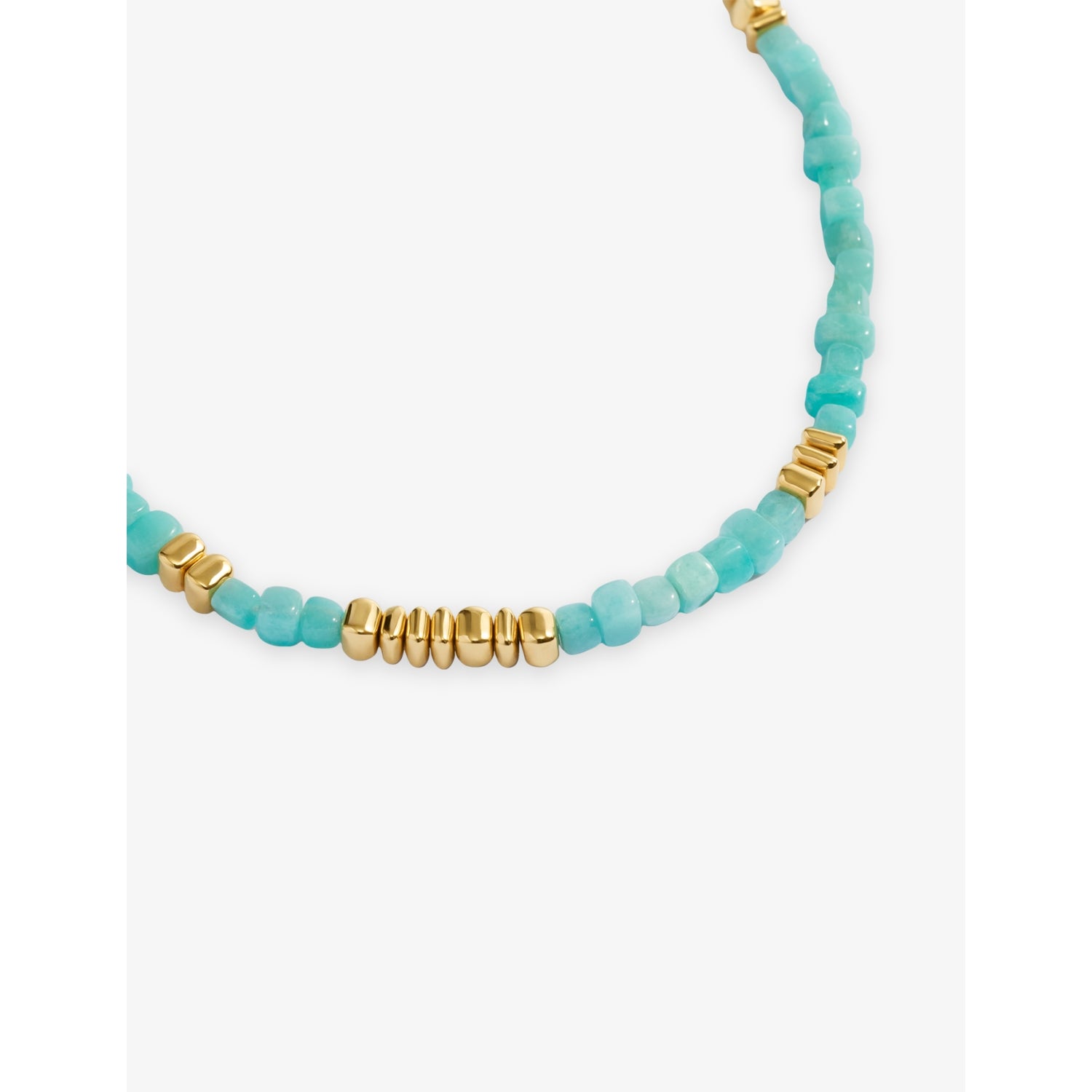 Monica Vinader Amaia amazonite beaded necklace 18ct yellow gold vermeil, UK version