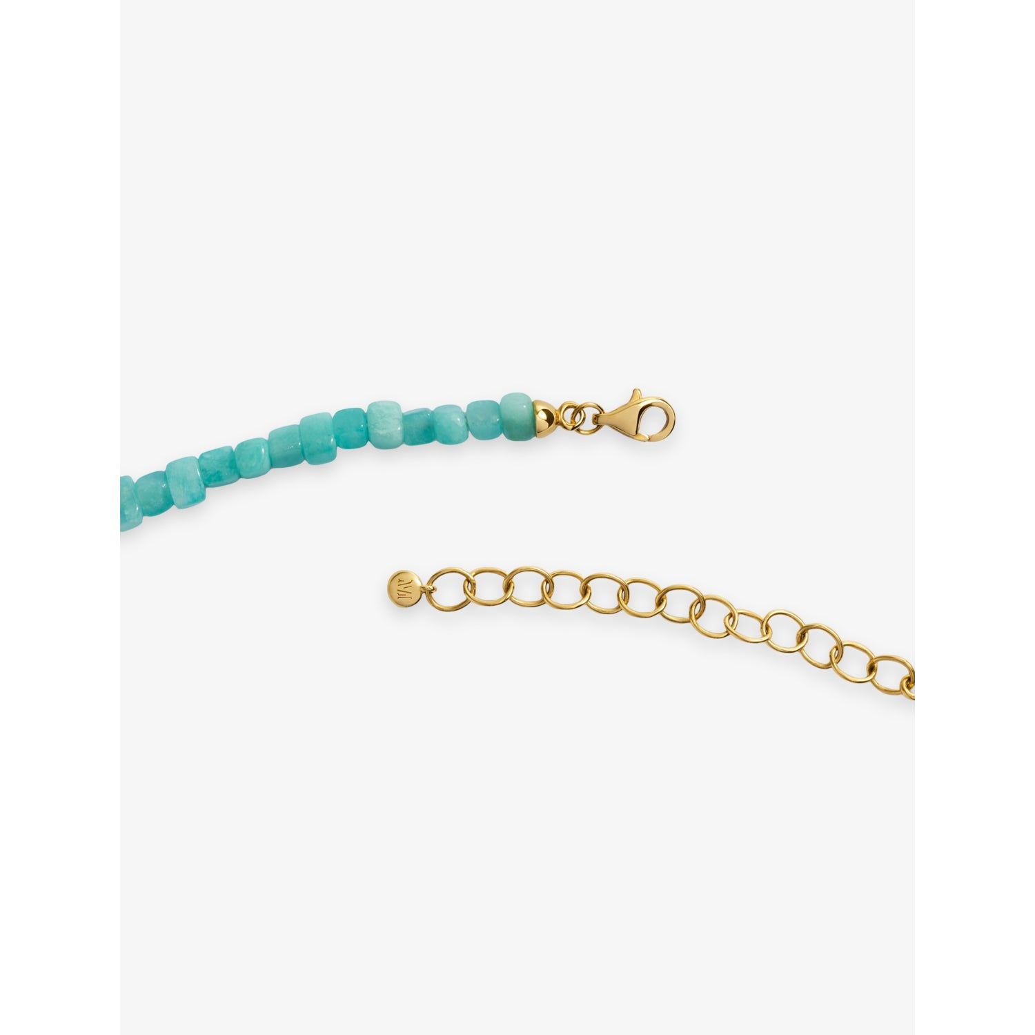 Monica Vinader Amaia amazonite beaded necklace 18ct yellow gold vermeil, UK version