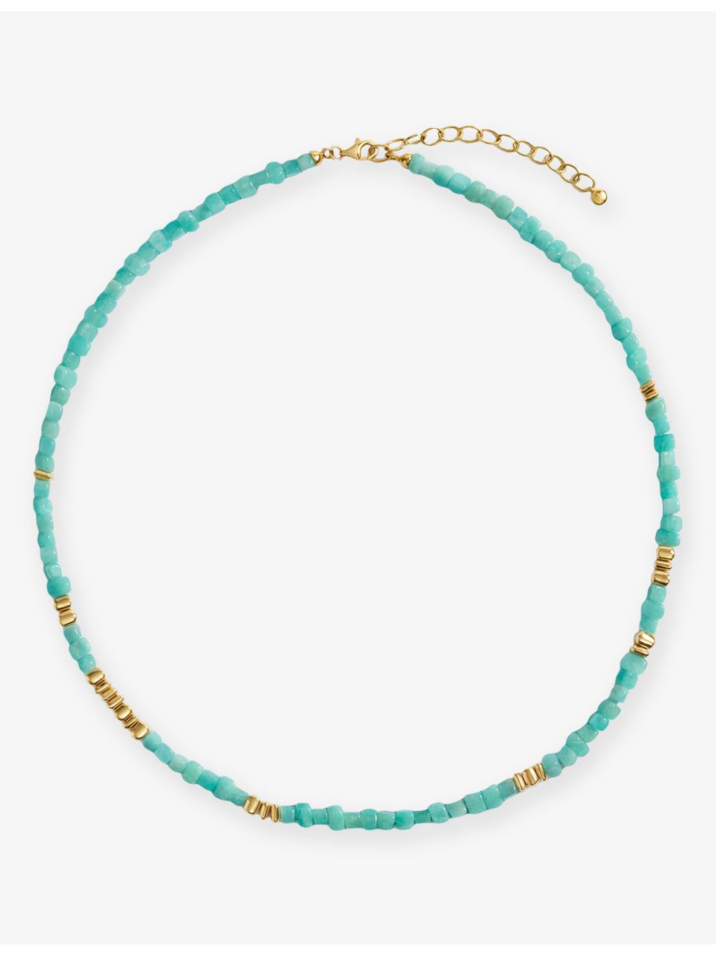 Monica Vinader Amaia amazonite beaded necklace 18ct yellow gold vermeil, UK version