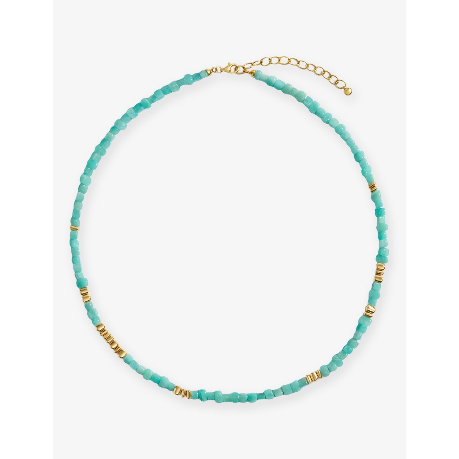 Monica Vinader Amaia amazonite beaded necklace 18ct yellow gold vermeil, UK version