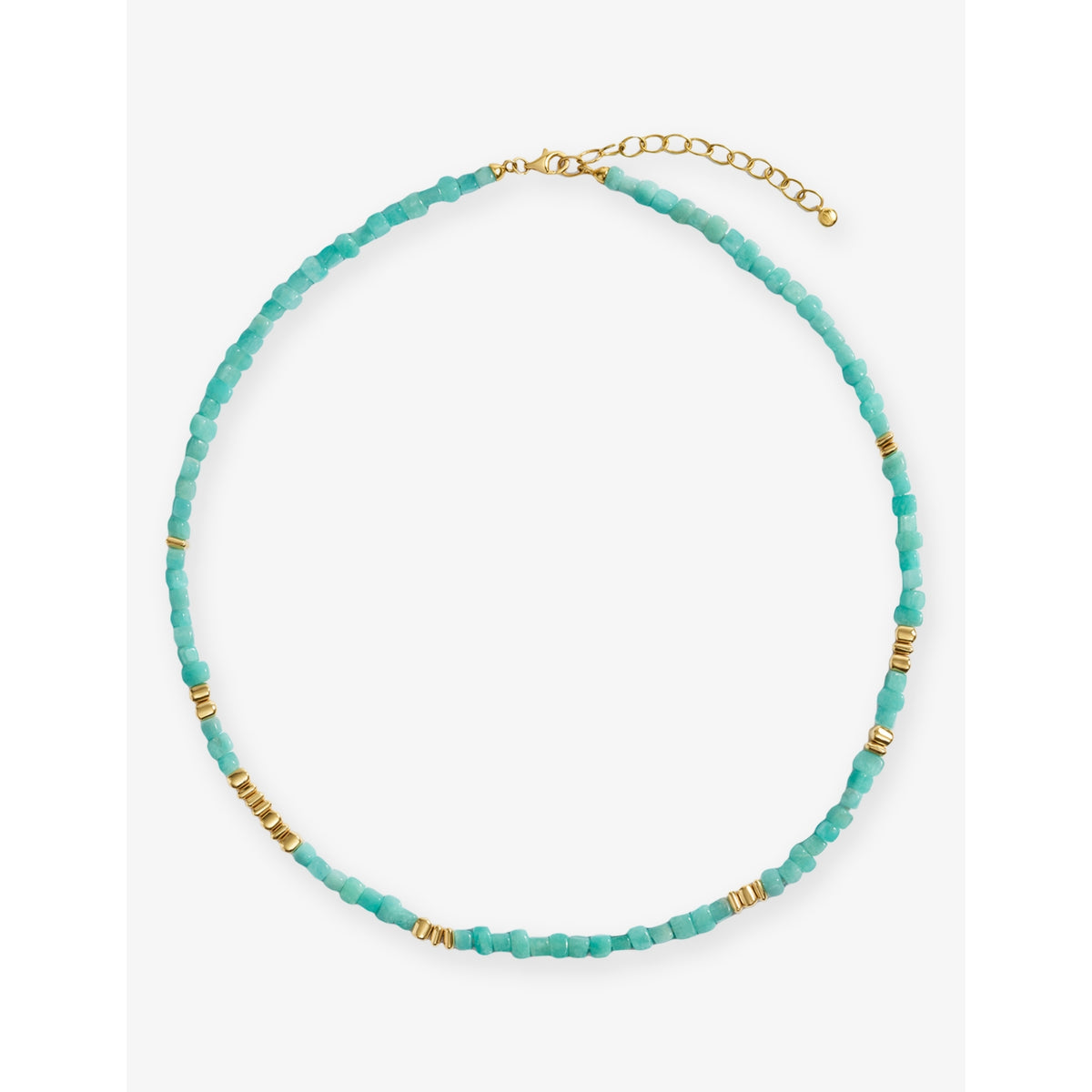 Monica Vinader Amaia amazonite beaded necklace 18ct yellow gold vermeil, UK version