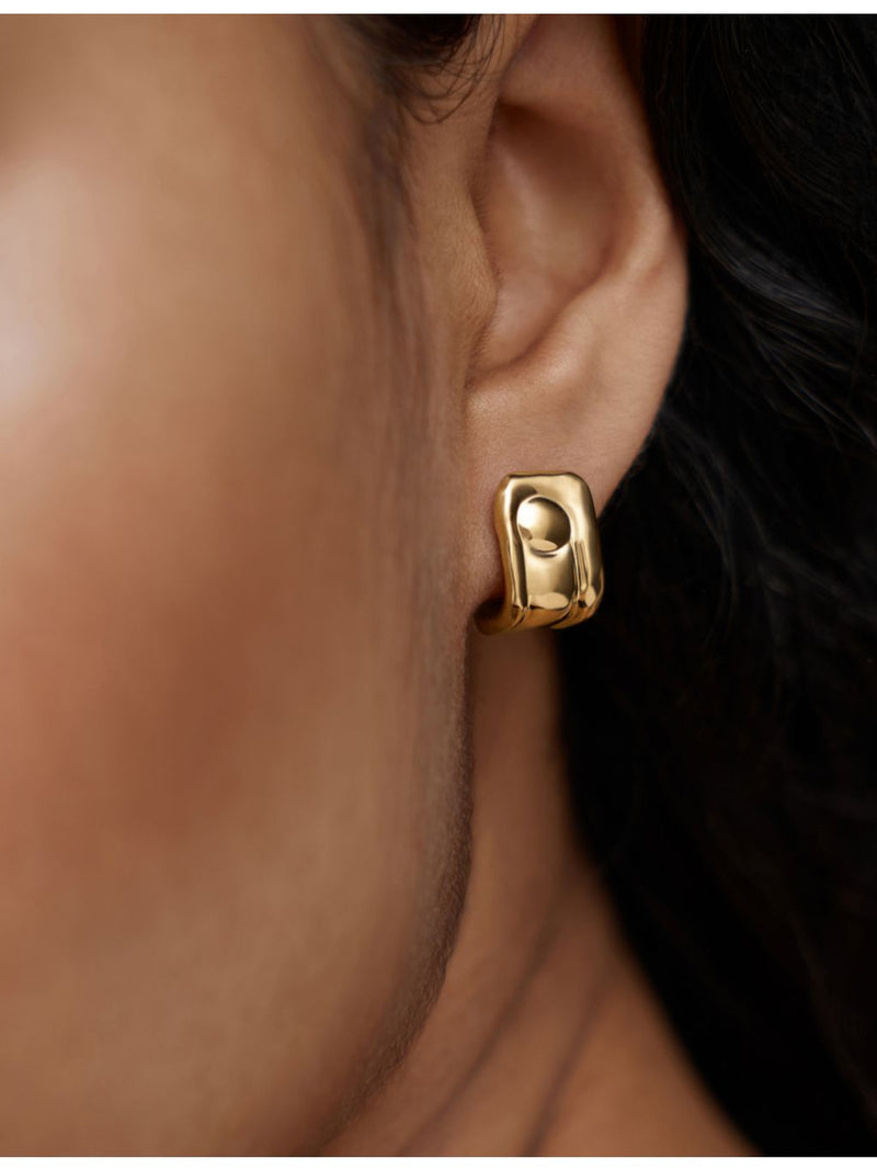 Monica Vinader small yellow-gold vermeil hoop earrings, imported from the UK