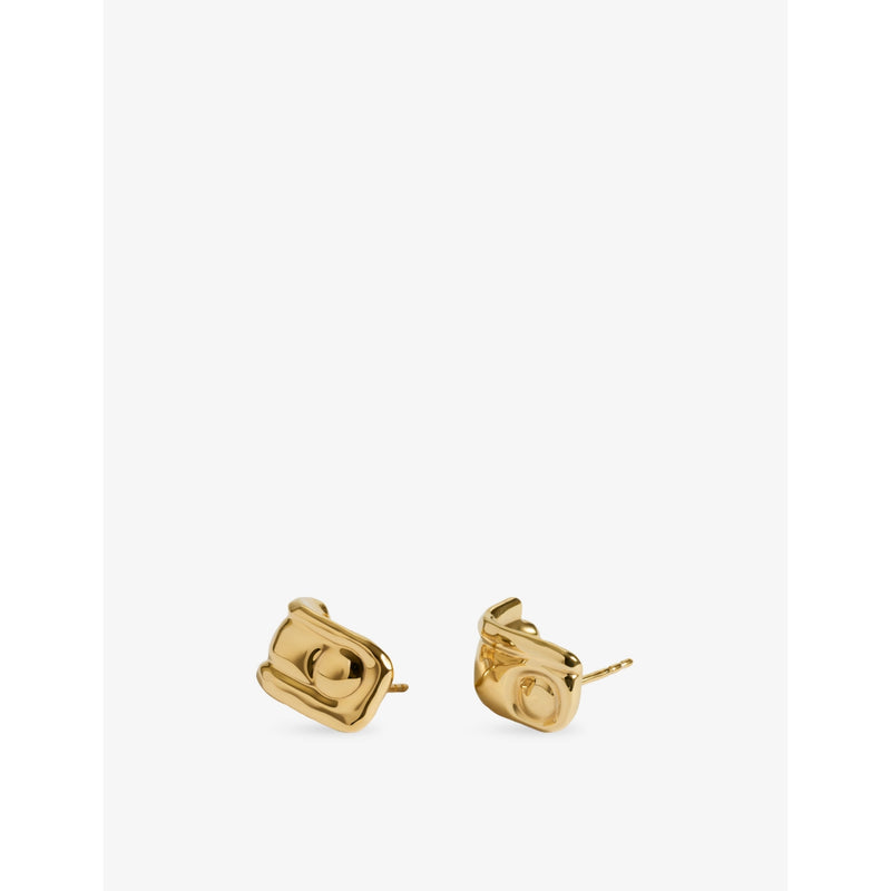 Monica Vinader small yellow-gold vermeil hoop earrings, imported from the UK