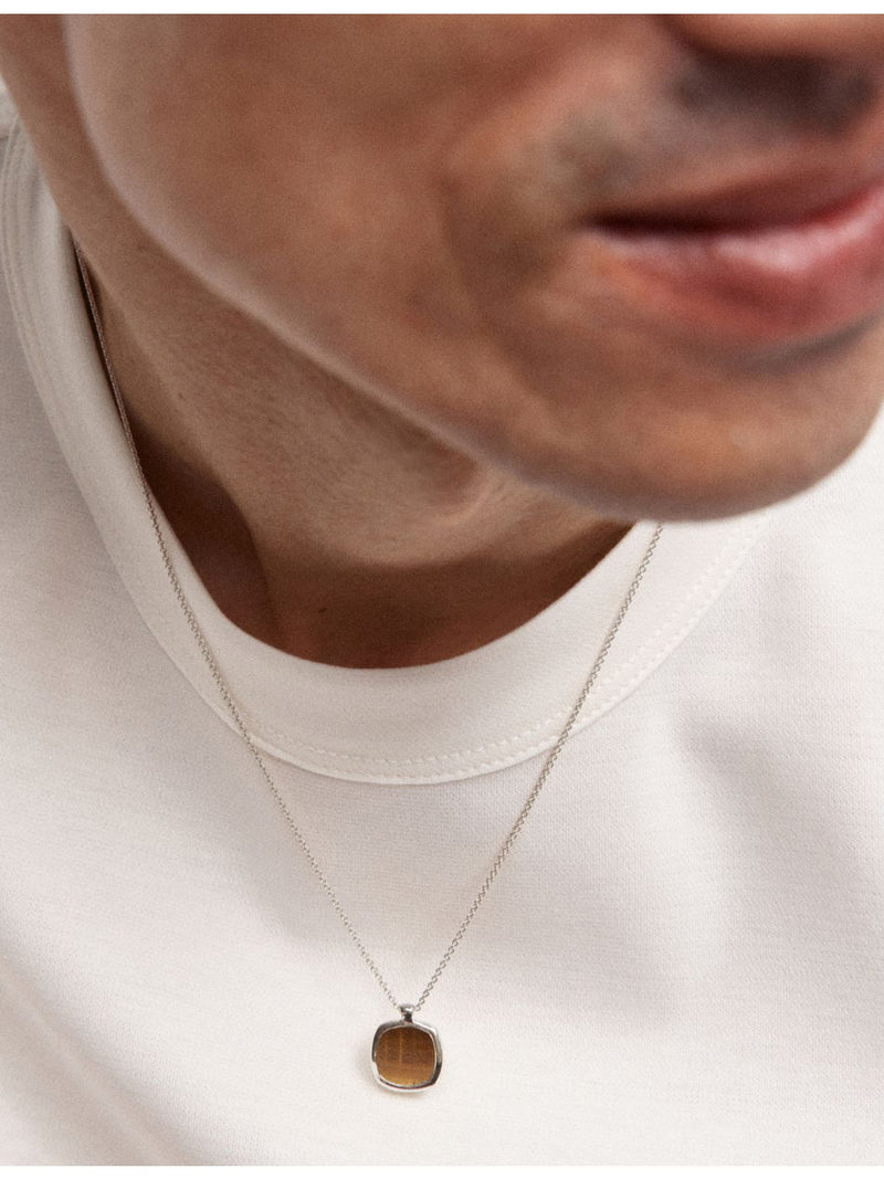 Monica Vinader tiger's eye necklace, imported from the UK