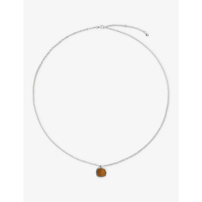 selfridges Monica Vinader Delphi Gemstone Sterling Silver and Tiger's Eye Necklace- Buy online at McGrocer
