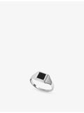 Monica Vinader silver signet ring with black onyx, imported from the UK