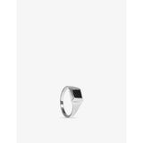 Signature Signet Sterling Silver and Black Onyx Ring - K