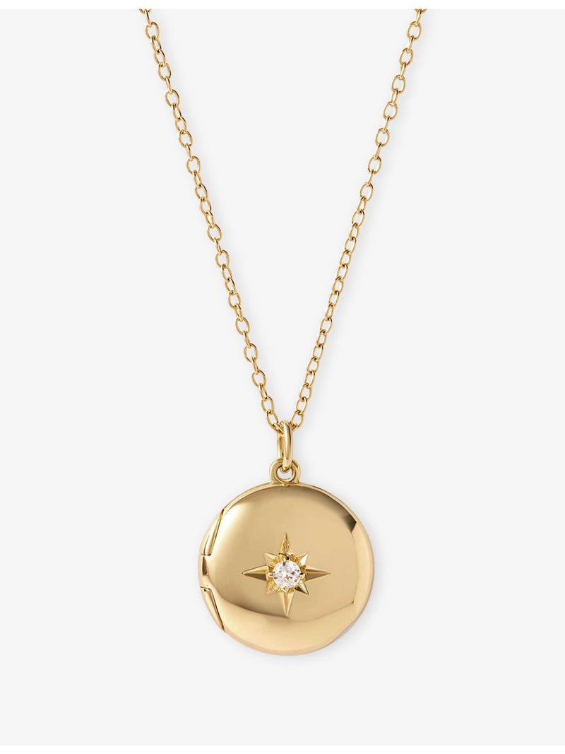 Astley Clarke Midi locket necklace 18ct gold plated sterling silver (British brand)