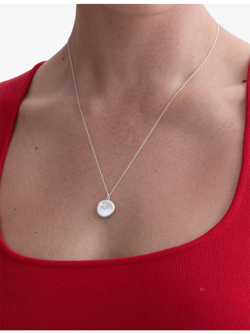 Astley Clarke Midi sterling silver locket necklace, imported from the UK