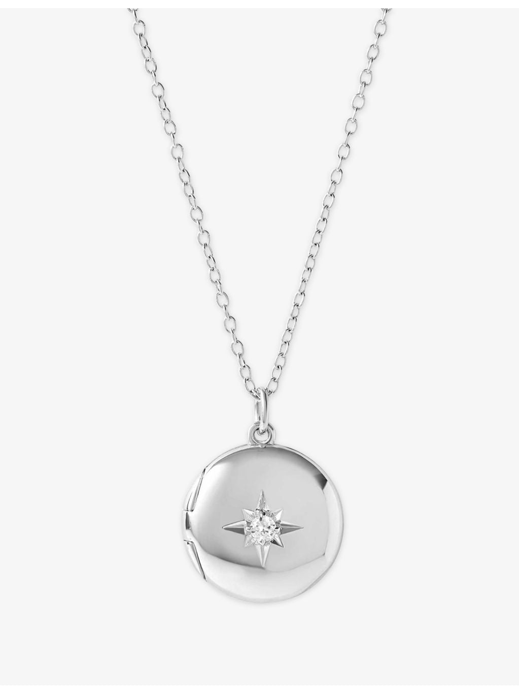 Astley Clarke Midi sterling silver locket necklace, imported from the UK