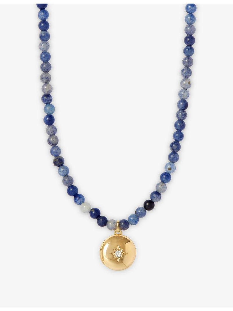 Astley Clarke Tiny Star locket, blue aventurine, imported from the UK